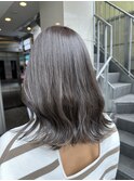 ブリーチ一切なしのパールアッシュグレー♪朝長