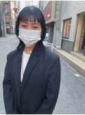 ダークグレー×眉上バング
