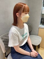 ジルバイジアン(JILL by GIEN)&nbsp;オレンジベージュ インナーカラー 前髪 ワイドバング @sarina