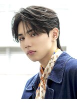 オーシャントーキョー 渋谷神南(OCEAN TOKYO) 韓国ヘアカルマパーマカルマバングセンターパート黒髪ウルフ