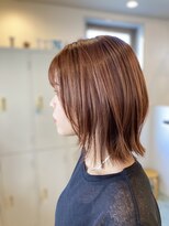 ヘアーサロン イルア 北越谷(hair salon I'LUNA) オレンジなミディアムボブ。7.13