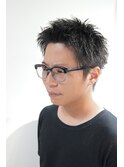 メンズカットアップバングダークアッシュベリーショート0902
