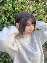 美容室ポール 西葛西店(PAUL) ぱつっとボブ グレージュ イヤリングカラー