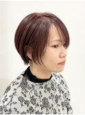 【モリオ松戸 藤原】丸みショートカシスカラー