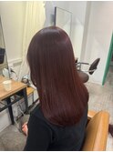 髪質改善ストレート/黒髪/ネビージュ/小顔/ワンレン