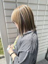 ヘアデザイン アンジェロカフェ(Hair Design Angelo cafe)&nbsp;アンブレラカラー×切りっぱなしボブ【20代30代40代】