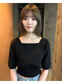 レイヤーボブ×オリーブベージュ