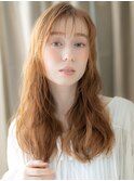 □透明感オレンジベージュフェミニンロング404-3北浦和20代30代