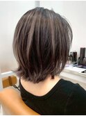 20代～50代くびれボブラベンダーミルクティー細めハイライト