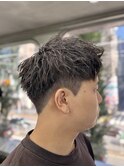 刈り上げアップバングスパイキーショートパーマスパイラルパーマ