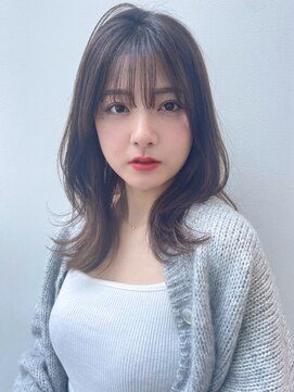 リヤン 表参道(lyann) 大人ガーリーダークアッシュミディアムレイヤーカットa