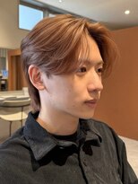 ノラギンザユー(NORA GINZA/U)&nbsp;センターパートメンズヘアブラウンカラー