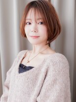 カバーヘア ブリス 志木南口駅前店(COVER HAIR bliss)&nbsp;オレンジベージュブリーチなし丸みショートボブX志木30代40代