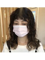 アクセヘアー 町田(acce hair)&nbsp;インナーブリーチ毛のウェーブパーマ