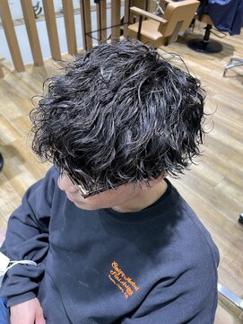 ネイビー(NAVY) 波巻きパーマスパイラルパーマウェーブマッシュセンターパート