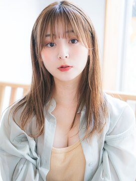 ベイルーム(BAYROOM by HONEY omotesando) 大人可愛い20代30代厚めバングロング×シアーグレージュ