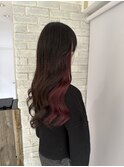 エクステでショートからロングに！インナーレッド！