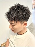 刈り上げショートアップバング波巻きツイストスパイラルパーマ