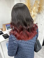 リア(riah) グラデーションカラー/ブラック~レッド/個性的/艶髪カラー