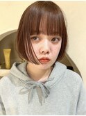 ショートボブタッセルボブ切りっぱなしボブハイトーンカラー韓国