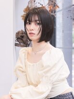 メゾンデエムスラッシュ センター北(Maison des M.SLASH)&nbsp;黒髪/アースカラー/小顔/前下がり/ぱっつんボブ/センター北