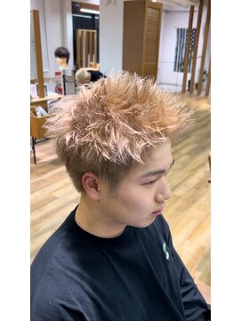 ネイビー(NAVY) ブロンドスパイキーショート