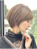 30代40代大人女性/前髪ありショートボブ/ショートヘア/髪質改善