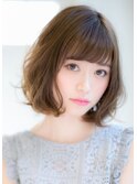 山村/前下がりボブ/小顔ゆるふわパーマ/ふんわりボブパーマ 銀座
