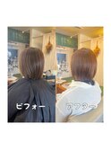 #明るい白髪染め #ゴールドベージュ #ミニボブ