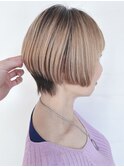 ＊丸みショート前下がりショートボブ耳かけショートボブ30代40代
