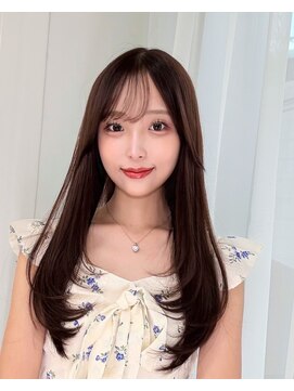 レイリー 原宿 表参道(Rayreee) 韓国風ロングレイヤー×シースルーバング/柔らかベージュカラー