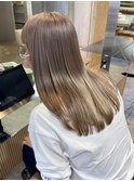 新潟ダブルカラーミルクティーベージュ顔周りレイヤーカット＊