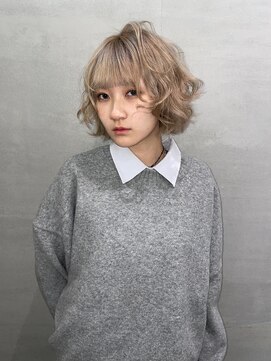 ニール 名古屋 伏見 丸の内(NEELU) 【NEELU_anzu】ハイトーンボブ/ミルクティーベージュ