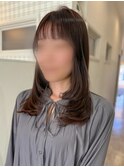 ブラウン×レイヤーカットで大人可愛く♪