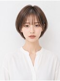大人美人ショートボブ×シースルーバング