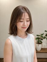 セレスト 心斎橋店(CELESTE)&nbsp;顔まわりミディアムレイヤー×モカグレージュ×抜け感