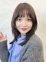 ナミ ギンザ(NAMI ginza)&nbsp;レイヤーカット/オン眉/似合わせ/グレージュ/透明感カラー