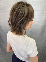 ジエクト 本店(The Ect)&nbsp;カーキアッシュブラウン×白髪ぼかしハイライト×ネオウルフ