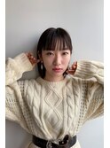 耳掛けボブ_マニッシュショートネイビーカラーフレンチボブ