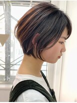 ジエクト 本店(The Ect)&nbsp;デザインカラー×シルキーベージュ×白髪ぼかし×ショートボブ