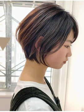 ジエクト 本店(The Ect) デザインカラー×シルキーベージュ×白髪ぼかし×ショートボブ