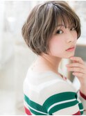 ★オリーブアッシュ抜け感ひし形クールショート20代30代40代★7