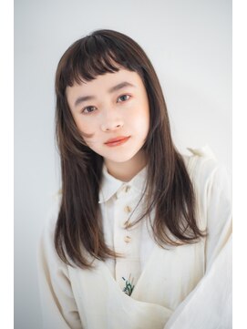 ベンジー 登戸店(benji) さらっとロングヘア×おしゃれ眉上バング（登戸/登戸駅）