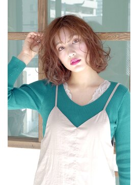 クシュ 所沢西口プロぺ通り(kusyu... ) 前髪マチルダボブピンクベージュインナーグレージュウルフ所沢