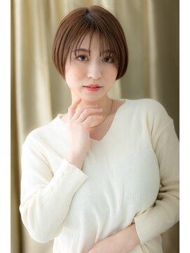 カバーヘア ブリス 志木南口駅前店(COVER HAIR bliss) 艶カラーシースルーバング丸みショートTb3志木20代30代40代