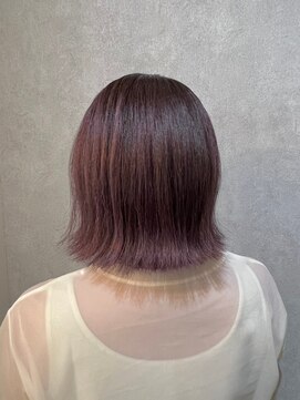 ウィスプ 赤羽店(wisp) 大人かわいい外ハネボブ+艶カラー ブラウン/バイオレット#2