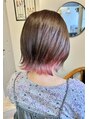 ヘア ケア ディエイチケー(HAIR CARE DHK) インナーカラーピンク肩ボブ