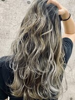 ラフヘアデザイン(Raf hair design)&nbsp;バレイヤージュコントラストハイライトミルクティーベージュ