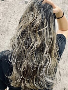 ラフヘアデザイン(Raf hair design) バレイヤージュコントラストハイライトミルクティーベージュ