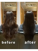 パーマ戻してロングの艶々ヘアに♪